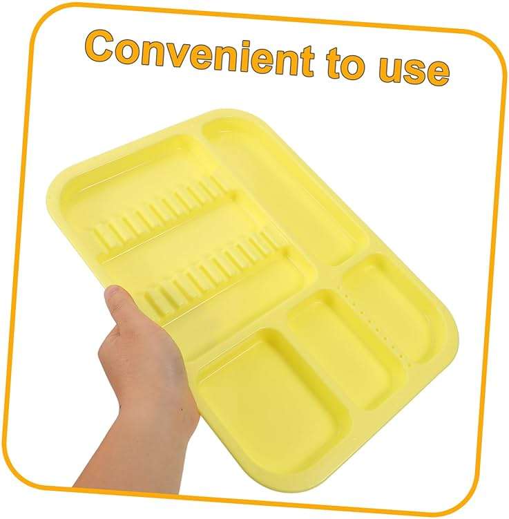 CIYODO 2pcs Portable Plastic Instrument Tray Divided Tool Plates for Organized Storage Vibrant Colors for Oral Care and Versatile Use - Image 7