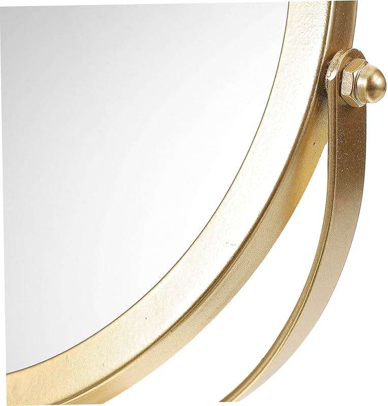 Cabilock Decorative Makeup Mirror Gold Magnifying Desk Mirror Sturdy Home Table - Image 5
