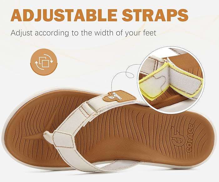 COFACE Flip Flops for Women with Arch Support Beach Thong Sandals for Woman Adjustable Fashion Orthopedic Sandal Outdoor - Image 6