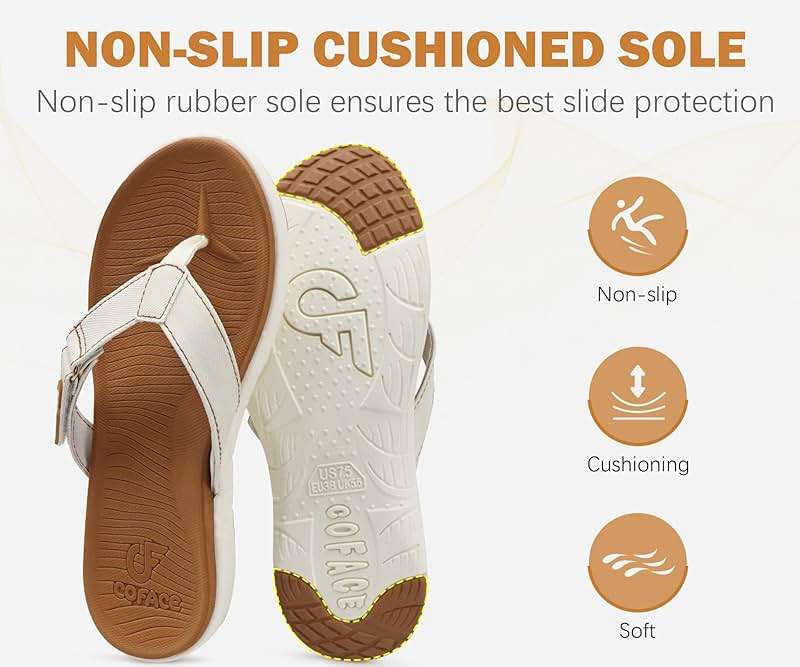 COFACE Flip Flops for Women with Arch Support Beach Thong Sandals for Woman Adjustable Fashion Orthopedic Sandal Outdoor - Image 7