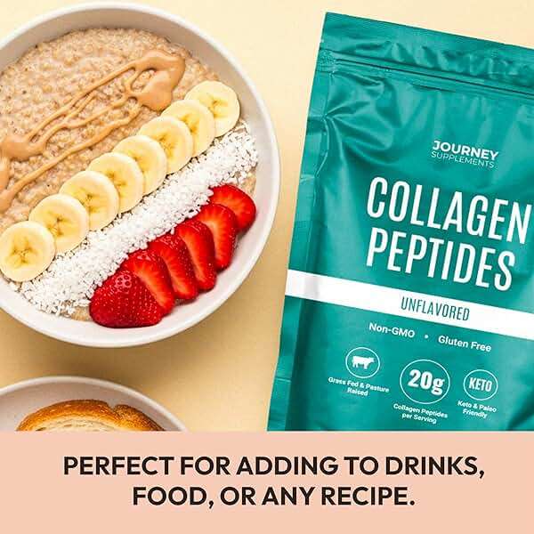 Journey Supplements Collagen Peptides Powder, Unflavored, 1 lb – Supports Hair, Skin, Nail, Bone & Joint Health – Hydrolyzed, Grass-Fed, Gluten-Free, Keto-Friendly, Zero Sugar Protein Supplement. - Image 9