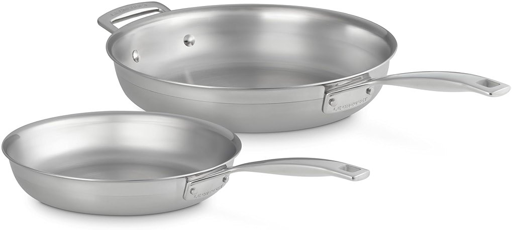 Le Creuset Stainless Steel Classic 3-Ply Set of 2 Fry Pan Set, 9.5" and 11" - Product Image