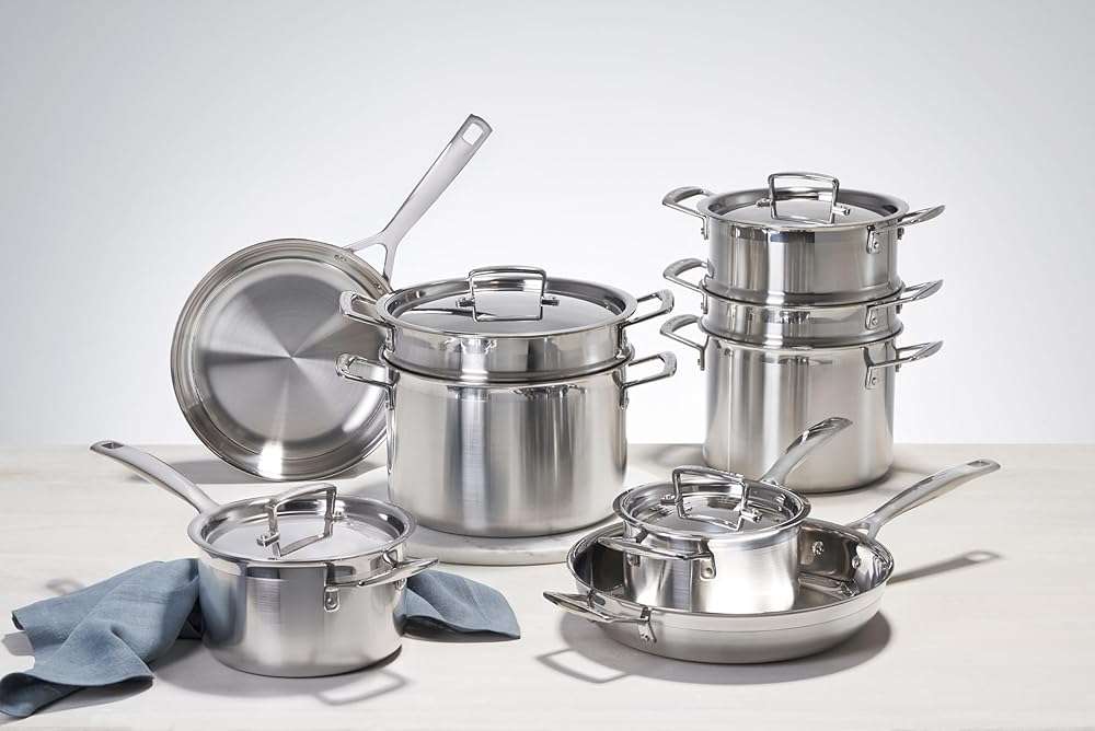 Le Creuset Stainless Steel Classic 3-Ply Set of 2 Fry Pan Set, 9.5" and 11" - Image 6