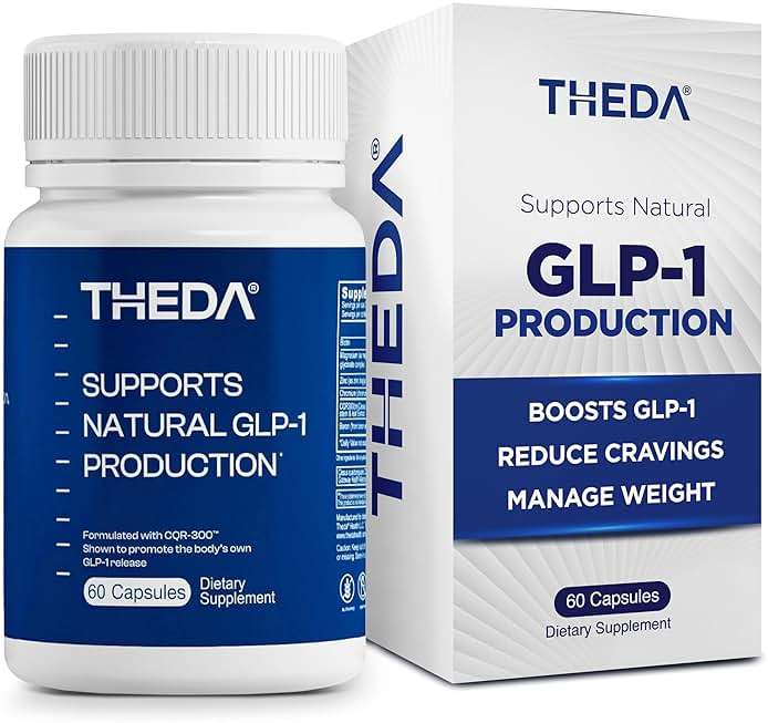 THEDA GLP-1 Supplement Weight Loss for Women and Men - Clinically Studied Metabolism Booster, Expert Formulated and Patented to Support GLP1 Production Naturally (30 Day Supply, 60 Capsules) - Image 1