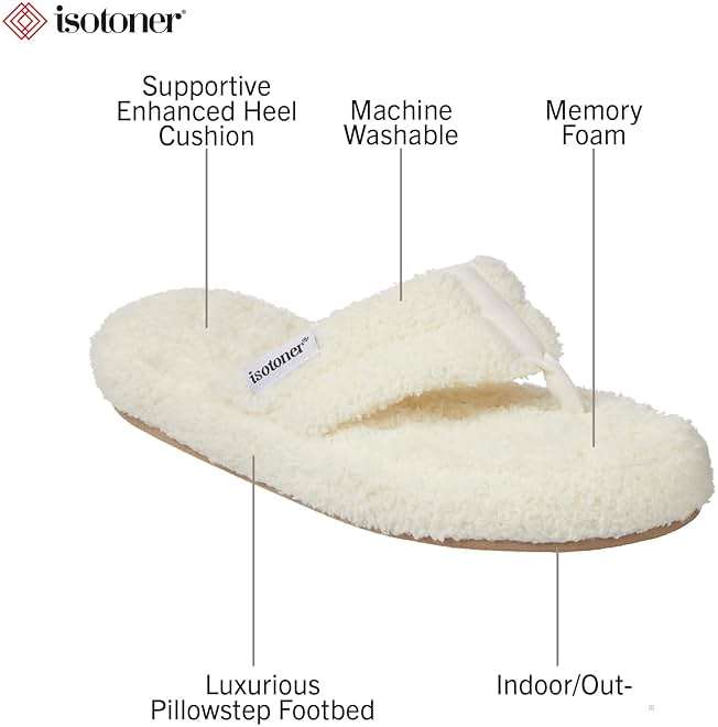 Isotoner Women's Indoor/Outdoor Plush Flip-Flop Slipper with Memory Foam Comfort - Image 2