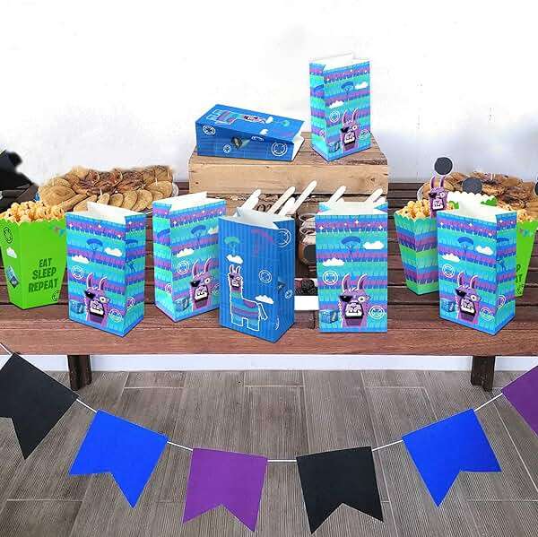 Haxpacal Video Game Party Gift Bags 32pcs Llama Themed Birthday Treat Bags for Video Game Llama Party Paper Bag Candy Snack Box Supplies, 8.6x4.7x3.2 in - Image 3
