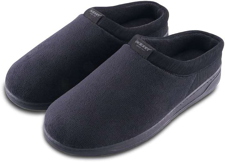 isotoner Men's Indoor/Outdoor Slip-on Microterry Jake Clog Slippers With Memory Foam Comfort and Heel Support - Image 3