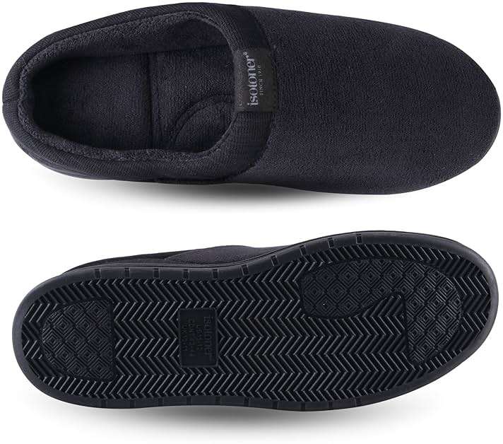 isotoner Men's Indoor/Outdoor Slip-on Microterry Jake Clog Slippers With Memory Foam Comfort and Heel Support - Image 5