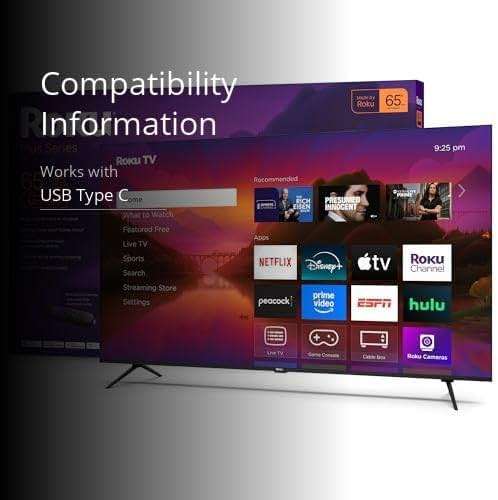 Roku Smart TV – 65-Inch Plus Series, Mini-LED TV – RokuTV with Enhanced Voice Remote – Flat Screen 4K QLED Television with Dolby Vision & Wi-Fi for Streaming Live Local News, Sports - Image 3