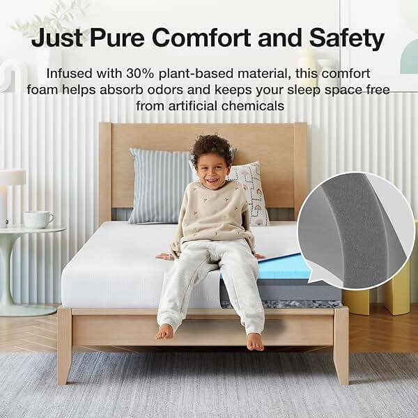 Novilla Twin Mattress s, 5 Inch Twin Bed Mattress in a Box, Gel Memory Foam Mattresses for Cooling Night Sleep, Pressure Relief, CertiPUR-US Certified - Image 6