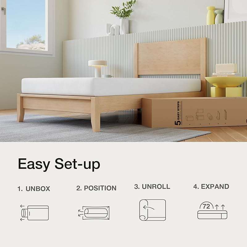 Novilla Twin Mattress s, 5 Inch Twin Bed Mattress in a Box, Gel Memory Foam Mattresses for Cooling Night Sleep, Pressure Relief, CertiPUR-US Certified - Image 9