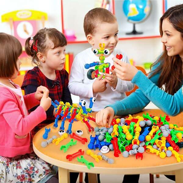 Kids STEM Building Blocks Toys for 4 5 6 7 8+ Year Old Boy Girl Birthday Gift, 186 Pcs Preschool Kindergarten Classroom Must Haves Supplies Educational Stem Bins Age 3-5 4-8 5-7 6-8 8-12 Creative Game - Image 2