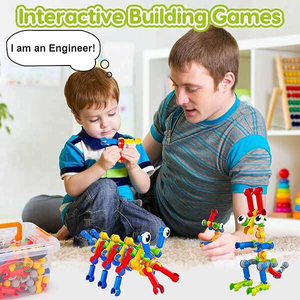 Kids STEM Building Blocks Toys for 4 5 6 7 8+ Year Old Boy Girl Birthday Gift, 186 Pcs Preschool Kindergarten Classroom Must Haves Supplies Educational Stem Bins Age 3-5 4-8 5-7 6-8 8-12 Creative Game - Image 6