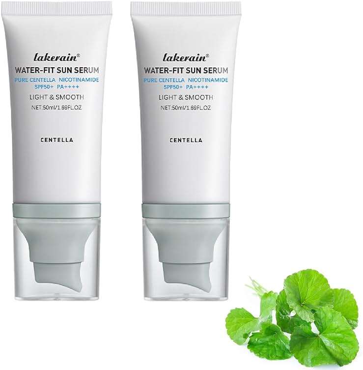 2 Pcs Centella Sunscreen SPF 50, Hyalu Cica Water-Fit Sun Serum, Face Sun Screen Long-Lasting Protection, Sunscreen with Hyaluronic Acid, Hydrating & Light & Smooth and UV Defens. - Image 1