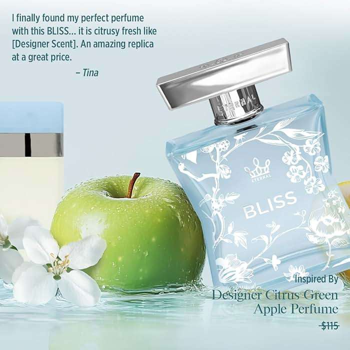 Eternal Fragrance - Eternal Bliss - Inspired by Designer Citrus Green Apple Perfume - 3.4 oz (100ml) - EDP - Vegan - Clean Ingredients - Perfume Spray for Women - 2000 sprays per bottle - Image 3