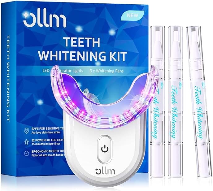 Teeth Whitening Kit for Sensitive Tooth: Professional Whitening Gel Pens Strips Dental kit, 32X LED Light White Personal Care Products, 35% Carbamide Peroxide Whitener, Beauty Tools for Home - Product Image