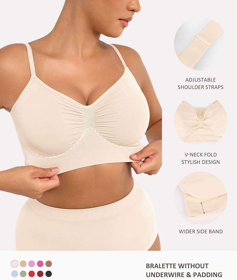FeelinGirl Bralettes for Women with Support Comfortable Bras No Underwire Seamless Everyday Bras - Image 2