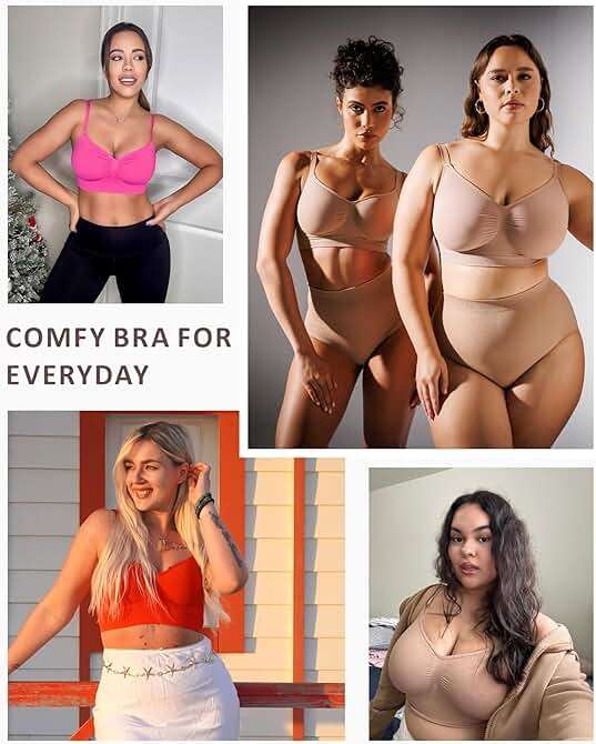 FeelinGirl Bralettes for Women with Support Comfortable Bras No Underwire Seamless Everyday Bras - Image 5