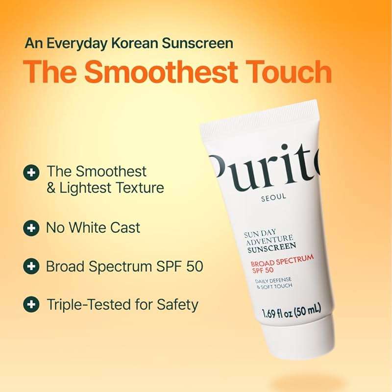 PURITO Korean Sunscreen SPF 50 | Lightest Texture, No White Cast, Broad Spectrum UVA/UVB | Oil-Free, Vegan, For All Skin Types | Daily Lightweight Sun Protection | Korean Skincare, 50mL 1.69 fl.oz - Image 4