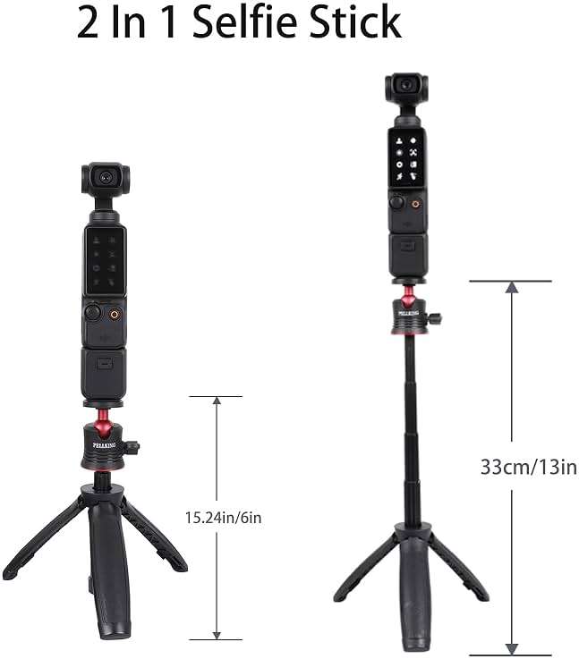 PellKing Osmo Pocket 3 Phone Holder Set Expansion Accessories + Universal Mini Extension Pole Tripod Compatible with DJI OSMO Pocket 3 and Smartphone - Image 2