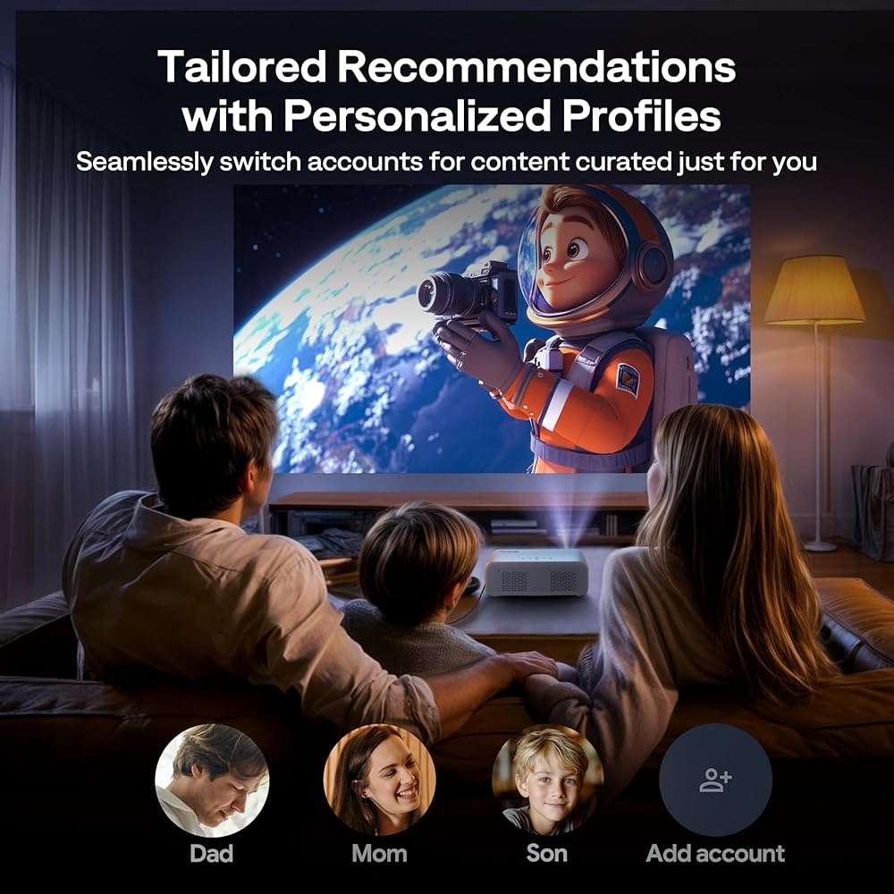 Aurzen EAZZE D1G 4K Supported Google TV Smart Projector with WiFi & Bluetooth, Auto Focus & Keystone, Dolby Audio, Zoom, Movie, Portable Mini Projector for Home & Outdoor Use - Image 8
