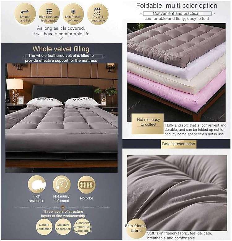 OneGrifN Floor Mattress,Camping Mattress, Japanese Futon Mattress,Foldable Floor Mattress,Portable Tatami Mattress,Roll Up Shikibuton, Floor Beds for Adults(Twin) - Image 2