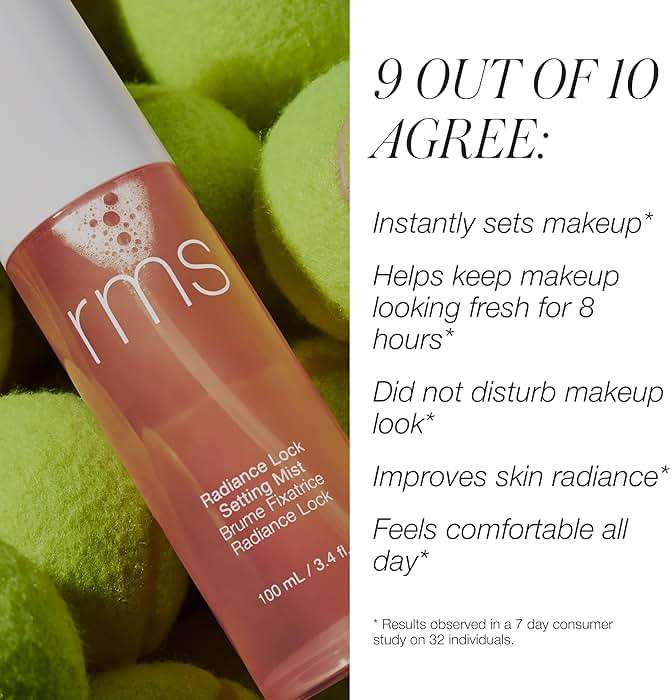 RMS Beauty Radiance Lock Setting Mist - Hydrating Alcohol-Free Makeup Spray - Dewy Glow Finish with Niacinamide & Hyaluronic Acid - 2.0 fl oz - Image 4