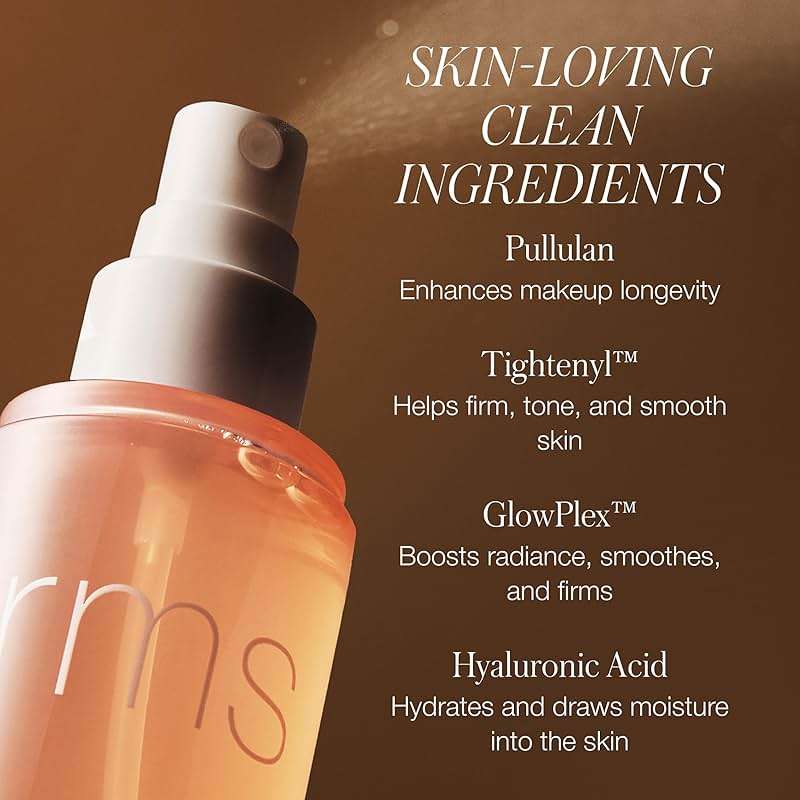RMS Beauty Radiance Lock Setting Mist - Hydrating Alcohol-Free Makeup Spray - Dewy Glow Finish with Niacinamide & Hyaluronic Acid - 2.0 fl oz - Image 5