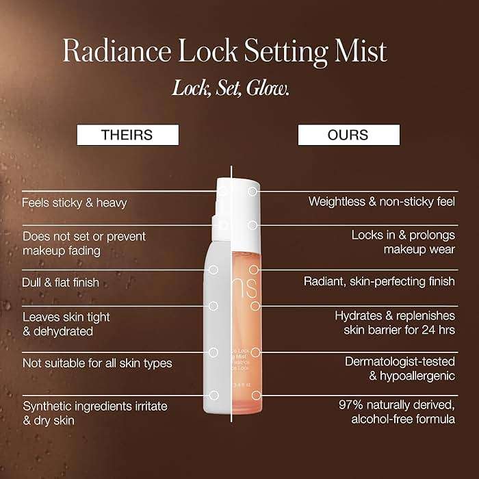 RMS Beauty Radiance Lock Setting Mist - Hydrating Alcohol-Free Makeup Spray - Dewy Glow Finish with Niacinamide & Hyaluronic Acid - 2.0 fl oz - Image 6