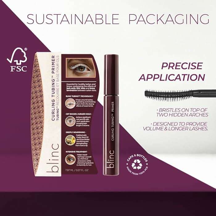Blinc Curling TUBING Lash Primer | Dual-Action Formula for Long-Lasting Curl & Lash Lift Extension | Nourishing & Strengthening with Castor Oil & Shea Butter | Vegan & Clean Beauty 7ML - Image 7