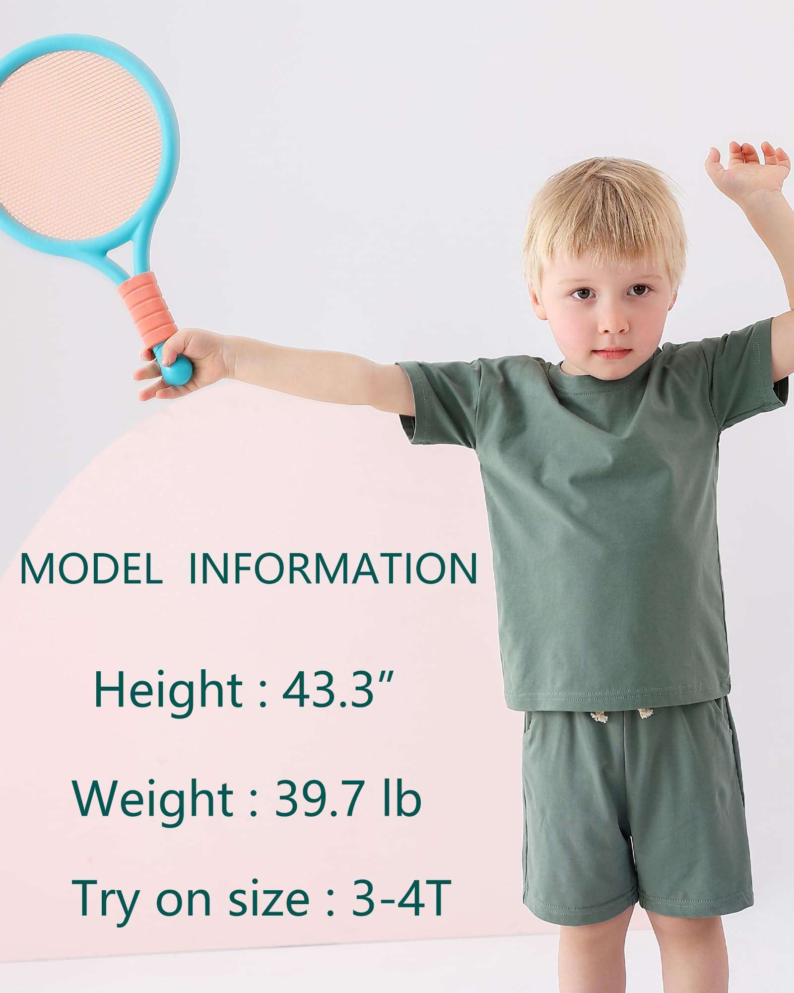 BACKID Toddler Boy Summer Outfits 3T 4T 5T Boys Clothes Kids Solid Shorts Set Cotton 2 Piece Clothing Sets - Image 6