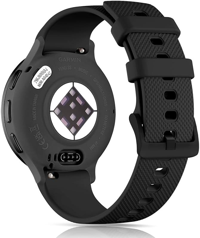 GEAK Silicone Strap Compatible with Garmin Venu 3S Watch Band, 18mm Watch Band Compatible with Garmin Venu 4 Watch Bands 41mm, Soft Wristband for Vivoactive 4S/Vivomove 3S/Forerunner 255S/265S Women - Product Image