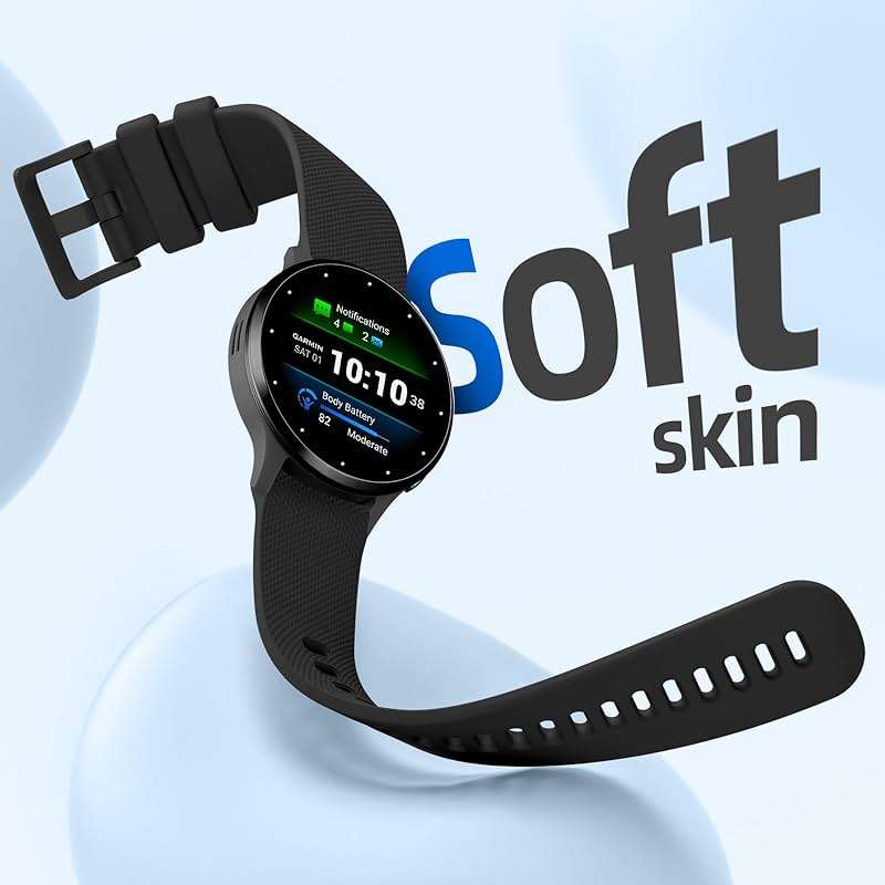 GEAK Silicone Strap Compatible with Garmin Venu 3S Watch Band, 18mm Watch Band Compatible with Garmin Venu 4 Watch Bands 41mm, Soft Wristband for Vivoactive 4S/Vivomove 3S/Forerunner 255S/265S Women - Image 3