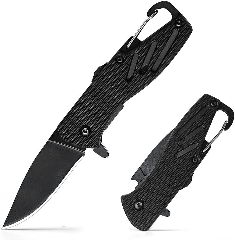 BARRYSAIL Keychain Folding Knife, Small Pocket Knife with Safety Lock, 2.5" Steel Blade, Bottle Opener, Great EDC Tool for Dad Gift (Model 6175P) - Product Image
