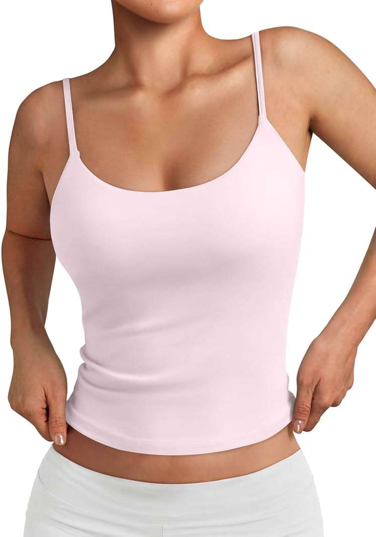 Trendy Queen Womens Summer Double Lined Adjustable Spaghetti Strap Tank Top - Image 1