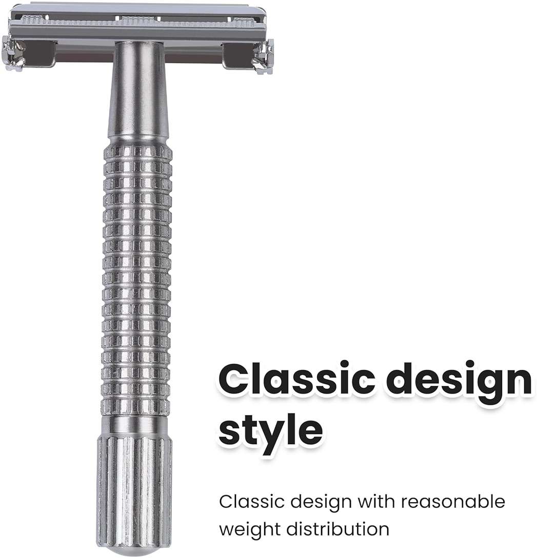Keropy Metal Safety Razor For Men and Women | 10 Premium Stainless Steel Refill Blades, Butterfly Metal Design, Reusable, Eco-Friendly - Image 7