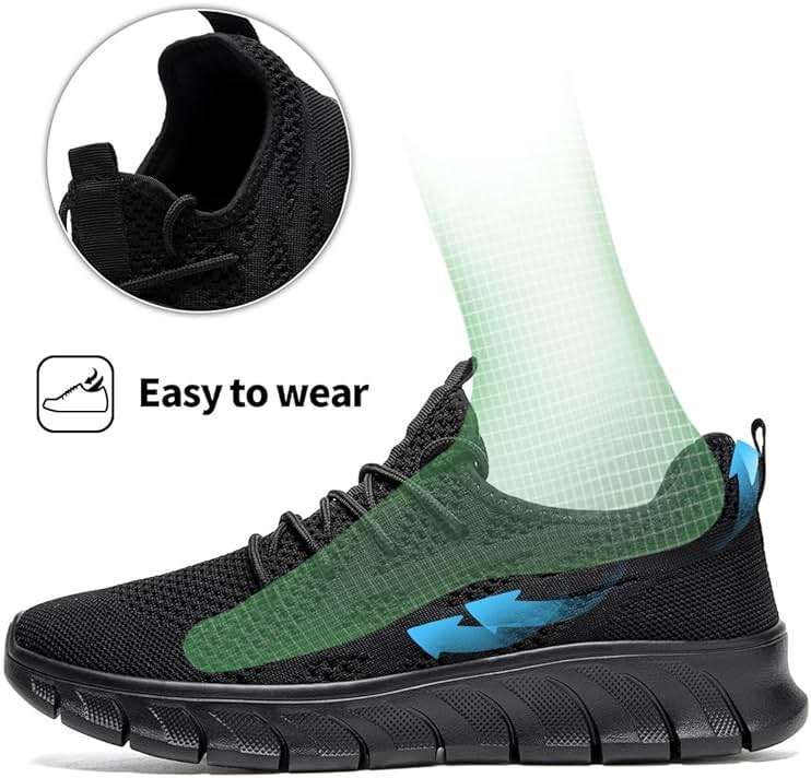 XKOWUO Men's Breathable Running Shoes Comfortable Walking Sneakers for Gym Sports Fitness Casual Fashion Workout Shoes Non-Slip Lightweight - Image 4