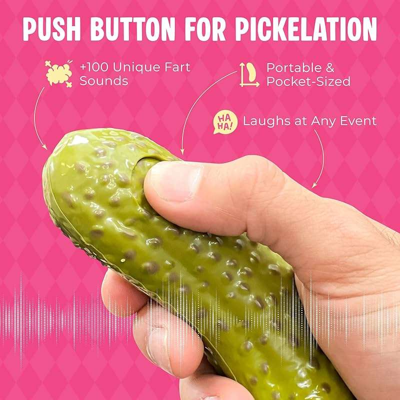 DR DINGUS Farting Pickle Toy - +100 Unique Farts - Hilarious Laughs - Novelty Gag Gift for Friends Family Coworkers Office Students Classroom - Image 4