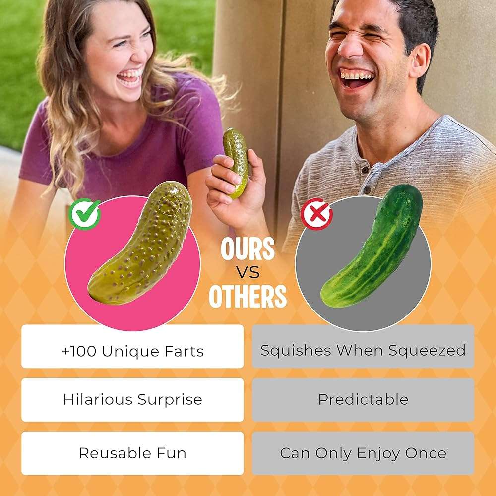 DR DINGUS Farting Pickle Toy - +100 Unique Farts - Hilarious Laughs - Novelty Gag Gift for Friends Family Coworkers Office Students Classroom - Image 5