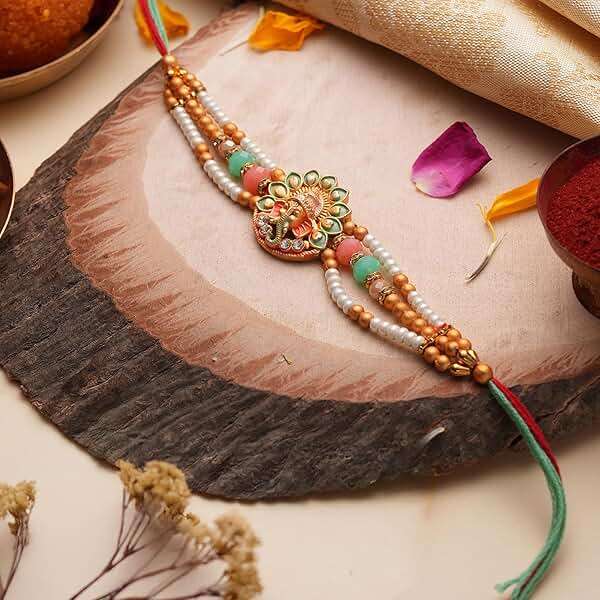 TIED RIBBONS Rakhi for Brother with Gift | Roli Tika - Raksha Bandhan Rakhi Bracelet for Brother Rakhi for Bhaiya | Bro Rakhi | Designer Rakhi - Image 3