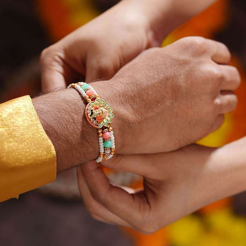 TIED RIBBONS Rakhi for Brother with Gift | Roli Tika - Raksha Bandhan Rakhi Bracelet for Brother Rakhi for Bhaiya | Bro Rakhi | Designer Rakhi - Image 4