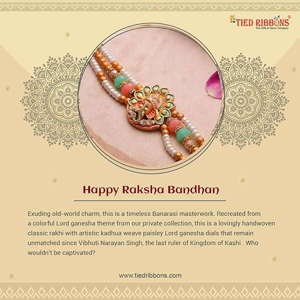 TIED RIBBONS Rakhi for Brother with Gift | Roli Tika - Raksha Bandhan Rakhi Bracelet for Brother Rakhi for Bhaiya | Bro Rakhi | Designer Rakhi - Image 7