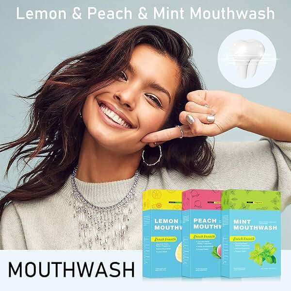 3 Flavors Mini Mouthwash Travel Size, Portable Individual Travel Mouth Wash for Fresh Breath, Refreshing Long Lasting Gentle Oral Care Mouthwash Packs(Pack of 60) - Image 2