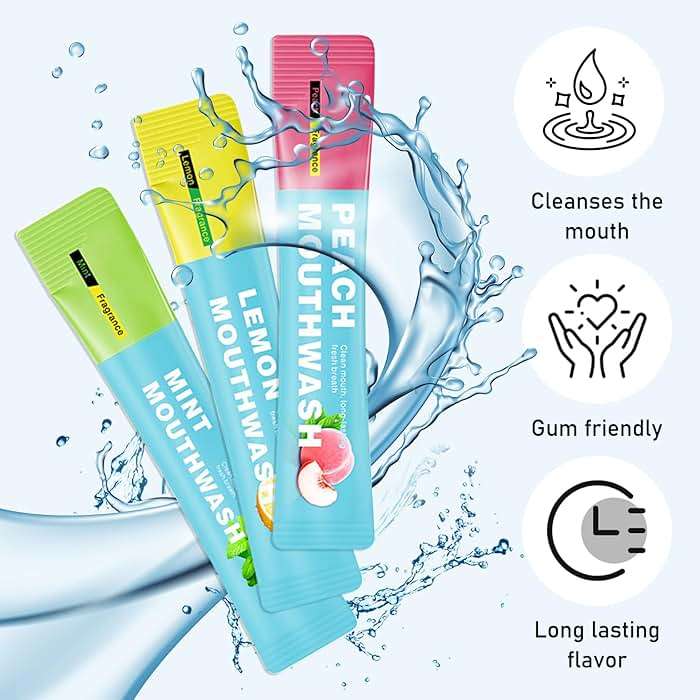3 Flavors Mini Mouthwash Travel Size, Portable Individual Travel Mouth Wash for Fresh Breath, Refreshing Long Lasting Gentle Oral Care Mouthwash Packs(Pack of 60) - Image 7