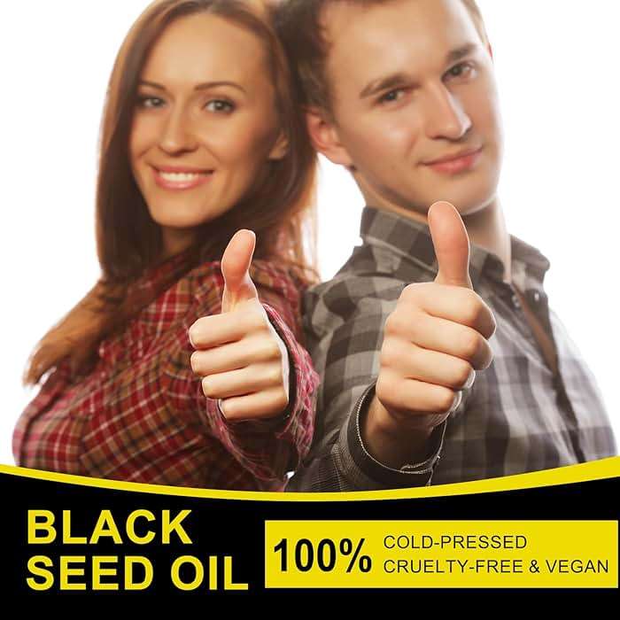 Black Seed Oil Organic Cold Pressed Black Seed Oil 100% Pure Natural Cumin Seed Oil Gluten Free Black Seed Oil Liquid for Hair Growth, Skin Cares - Image 6