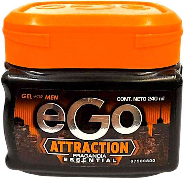EGo Hair GEL For MEN ATTRACTION Fragancia Essencial - 240 ml - 8.11 FlOz - GEL EGO para Hombres - Look Perfecto y con Fragancia Masculina - Producto Colombiano, Transparent - Image 1