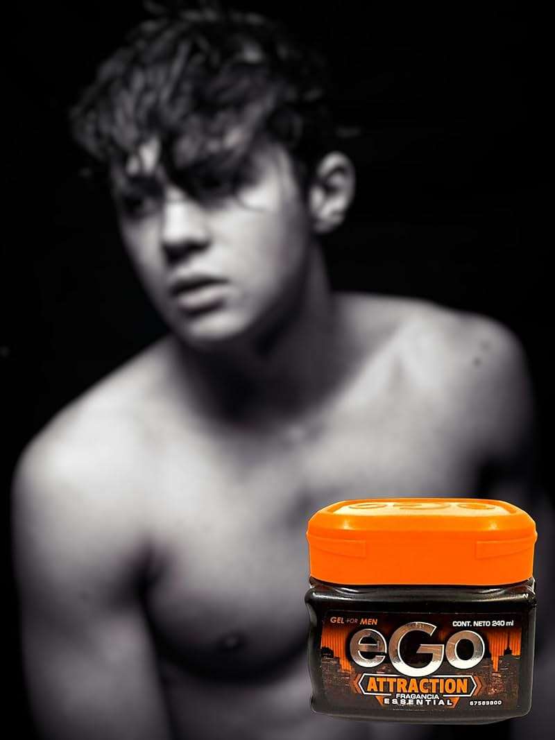 EGo Hair GEL For MEN ATTRACTION Fragancia Essencial - 240 ml - 8.11 FlOz - GEL EGO para Hombres - Look Perfecto y con Fragancia Masculina - Producto Colombiano, Transparent - Image 3