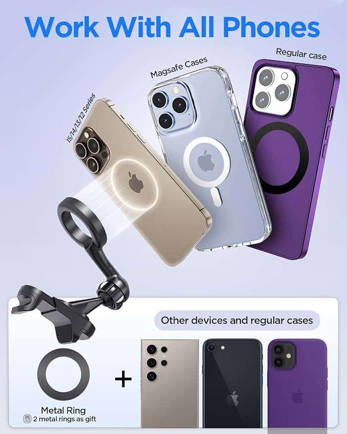 Lionora Tesla Phone Mount, Tesla Model 3 Y Accessories, Car Magnet Phone Mount, Mag-Safe Car Mount Fit for iPhone 16/15/14/13/12 & All Smartphones, Tesla Model 3 Y Accessories 2021 2022 - Image 6