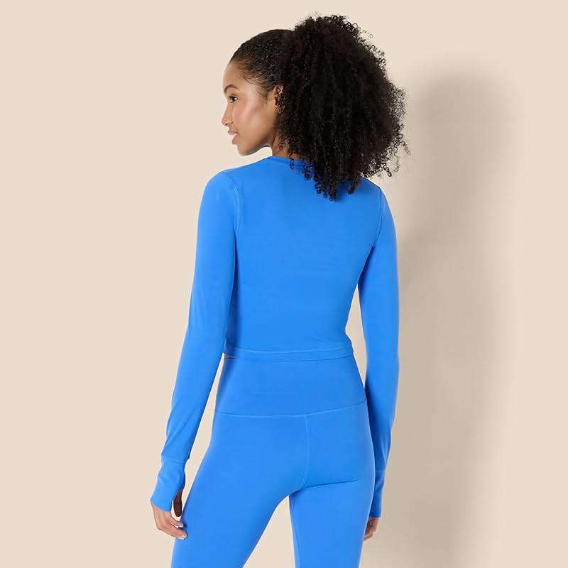Amazon Essentials Women's Active FormFlex Buttery Soft Slim Fit Crop Layering Workout Top - Image 3