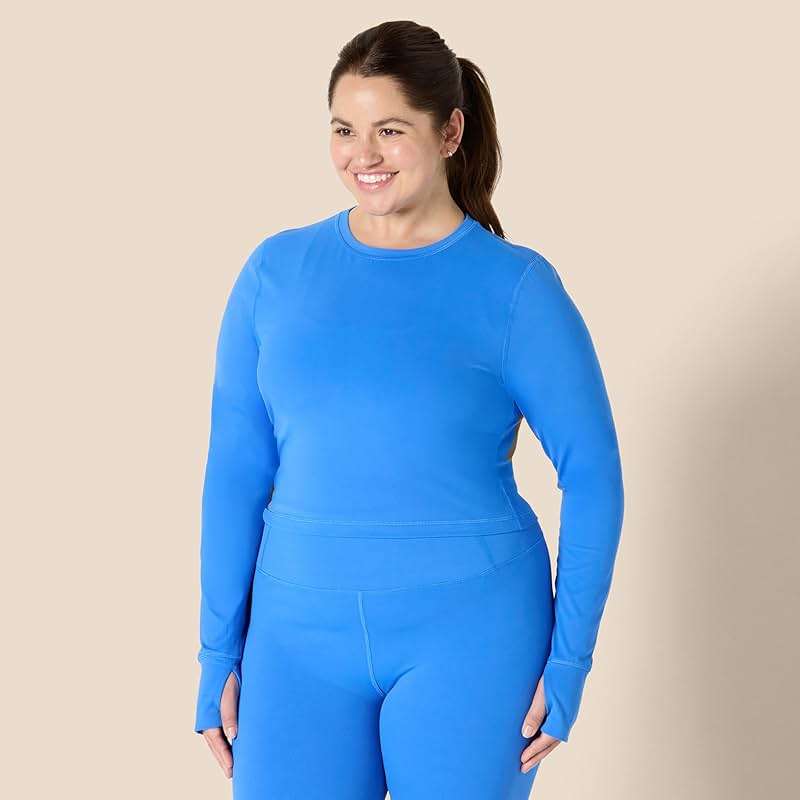 Amazon Essentials Women's Active FormFlex Buttery Soft Slim Fit Crop Layering Workout Top - Image 7